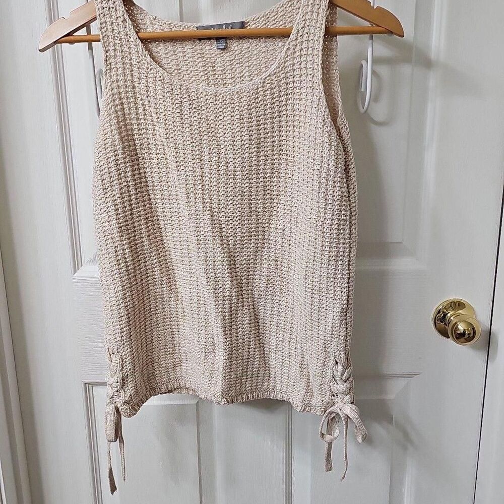 Marled Reunited Clothing  Knit Sleeveless Tank w/ Side Lace Details Size XS